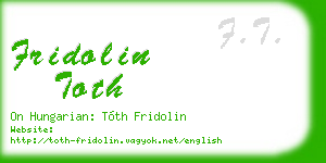 fridolin toth business card